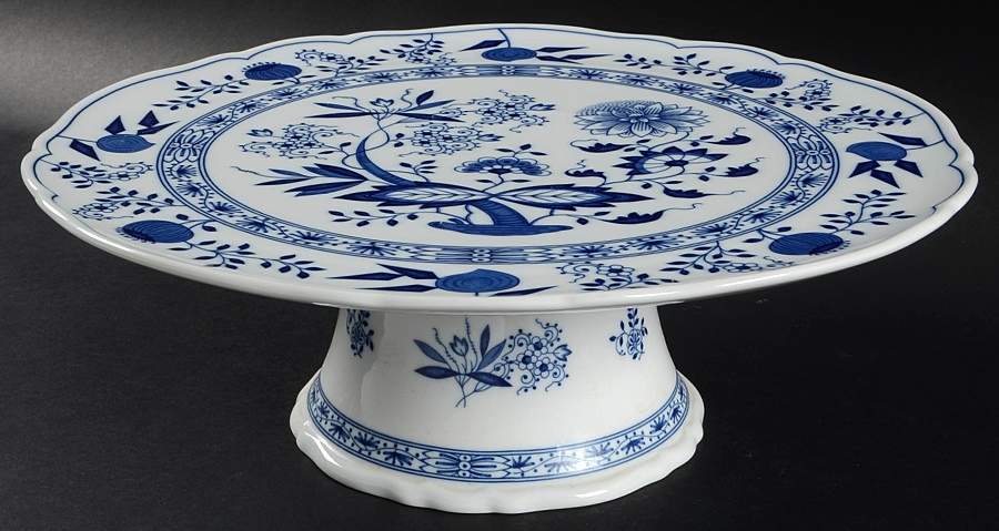 Blue Onion 12" Diameter Pedestal Cake Stand by Hutschenreuther-1