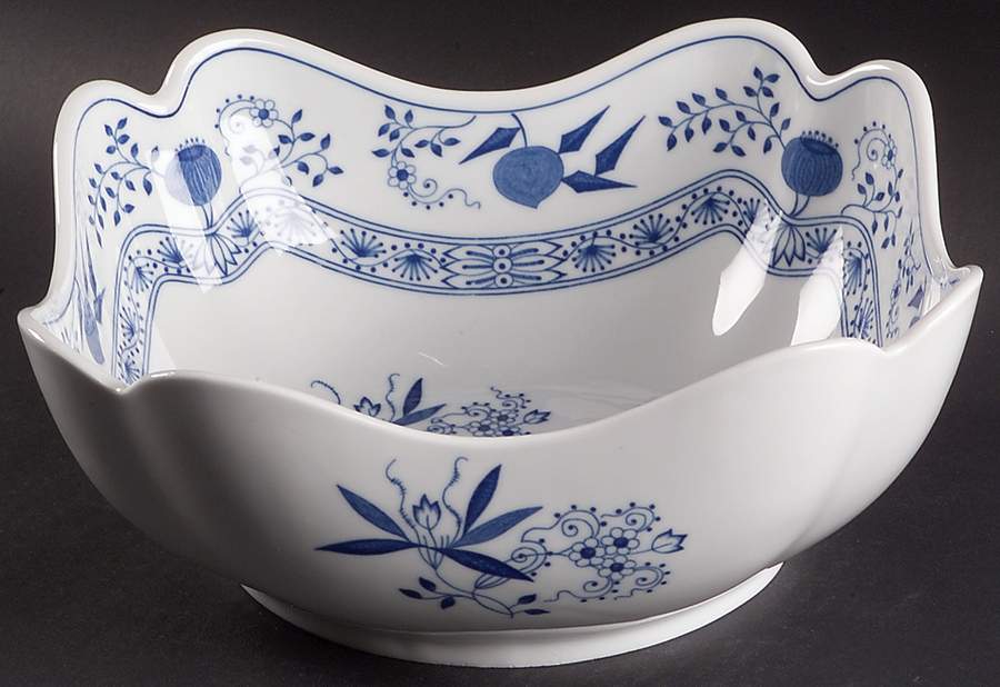 Blue Onion 9" Square Vegetable Bowl by Hutschenreuther-1