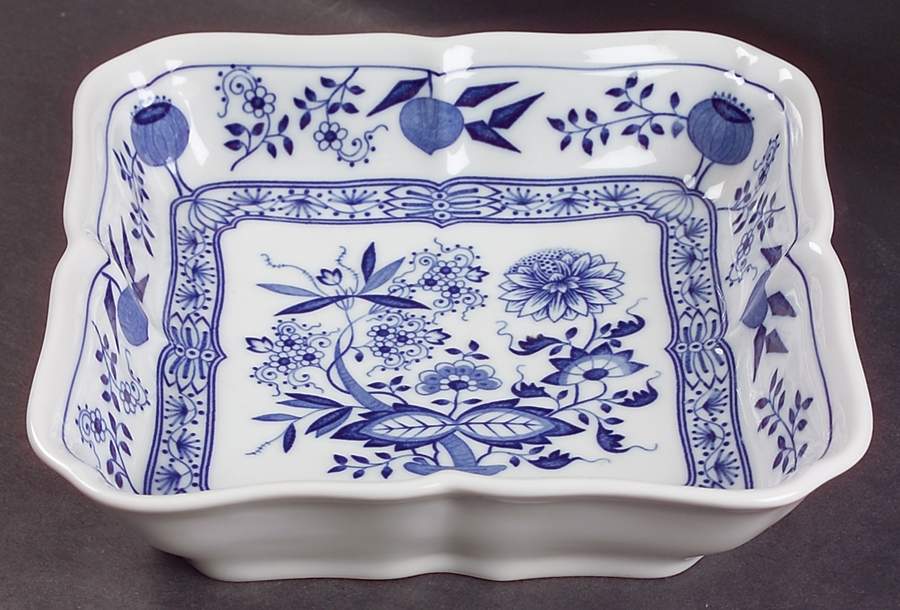 Blue Onion 7" Square Vegetable Bowl by Hutschenreuther-1