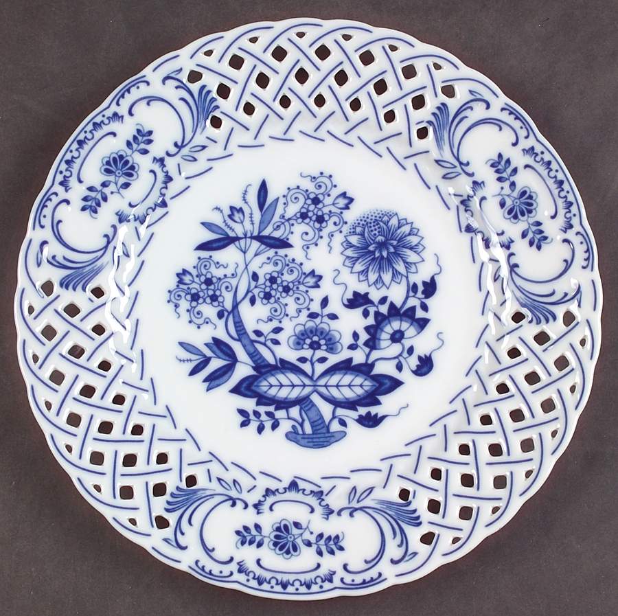 Blue Onion Pierced Edge Salad Plate by Hutschenreuther-1