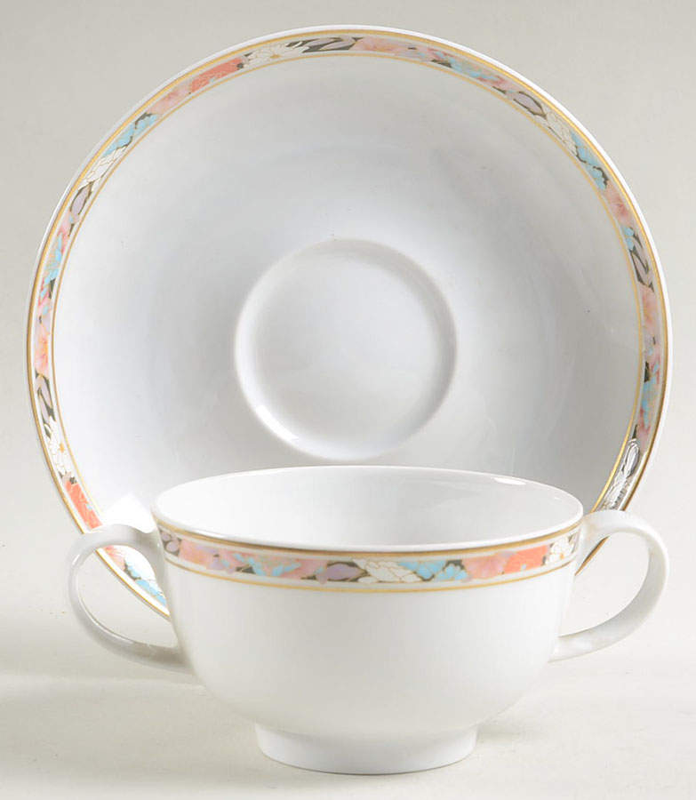 Bologna Footed Cream Soup Bowl & Saucer Set by Hutschenreuther-1