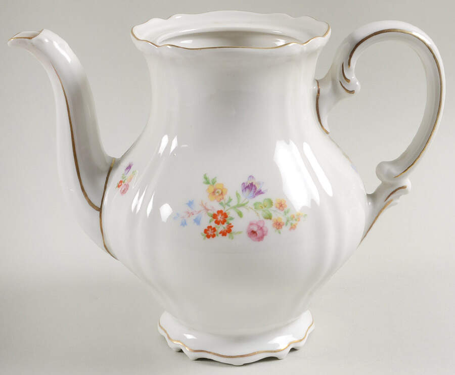 Bridal Bouquet Coffee Pot No Lid by Hutschenreuther-1