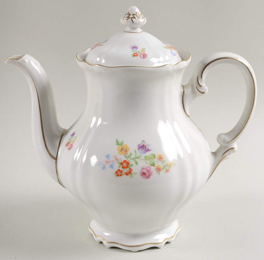 Bridal Bouquet Coffee Pot & Lid by Hutschenreuther-1