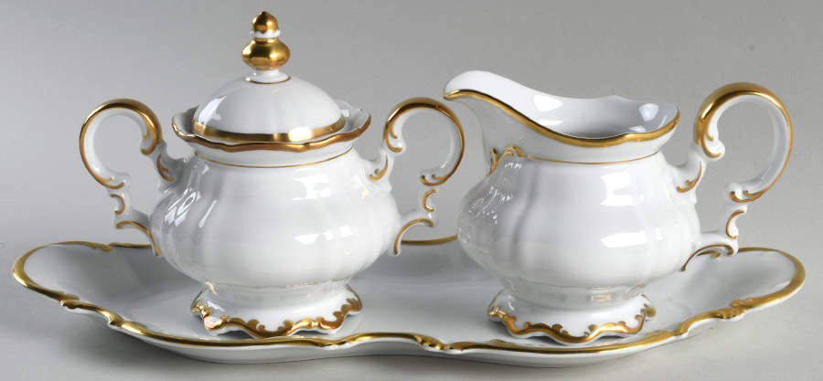 Brighton Creamer & Sugar w/Lid & Tray Set by Hutschenreuther-1