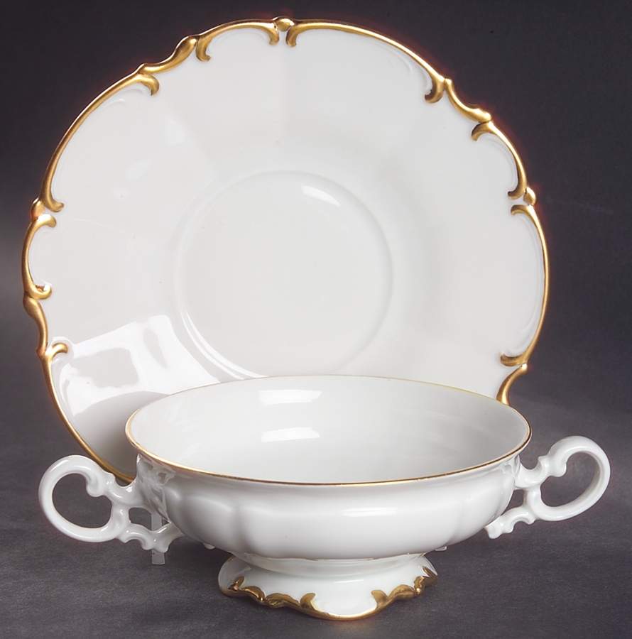 Brighton Footed Cream Soup Bowl & Saucer Set by Hutschenreuther-1
