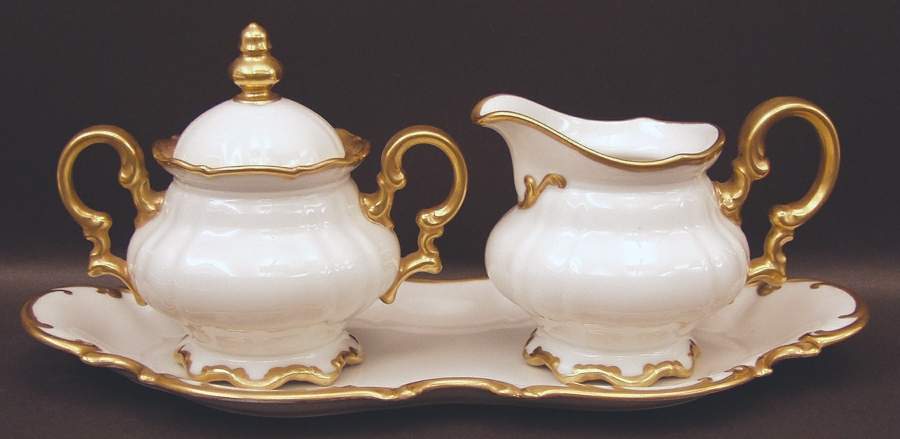 Brighton Creamer & Sugar with Lid & Tray Set by Hutschenreuther-1