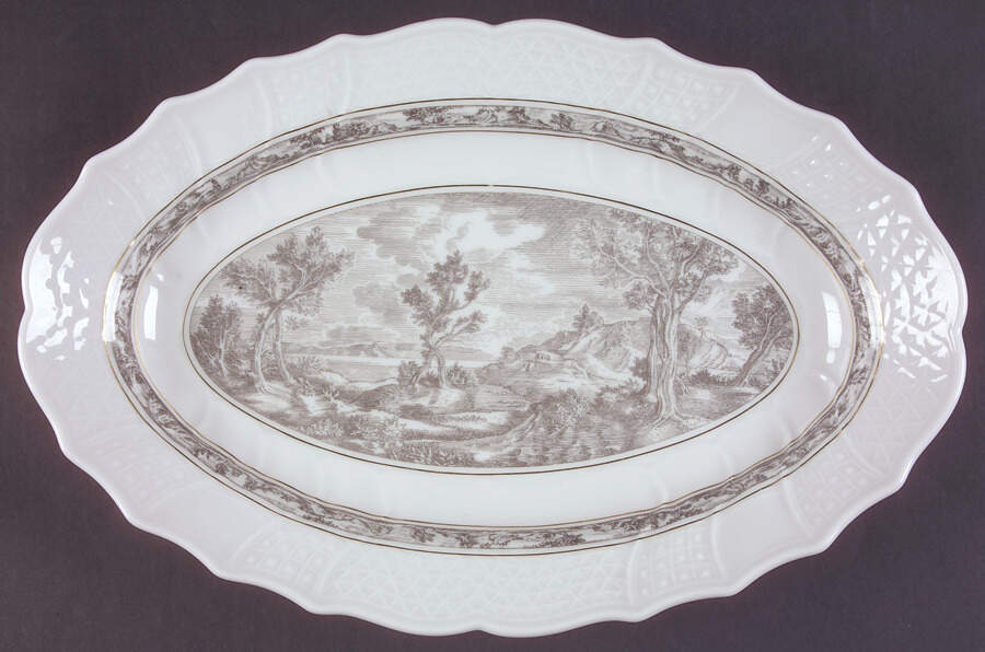 Campagna 14" Oval Serving Platter by Hutschenreuther-1