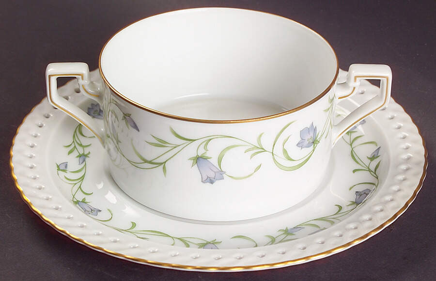 Catherine Flat Cream Soup Bowl & Saucer Set by Hutschenreuther-1