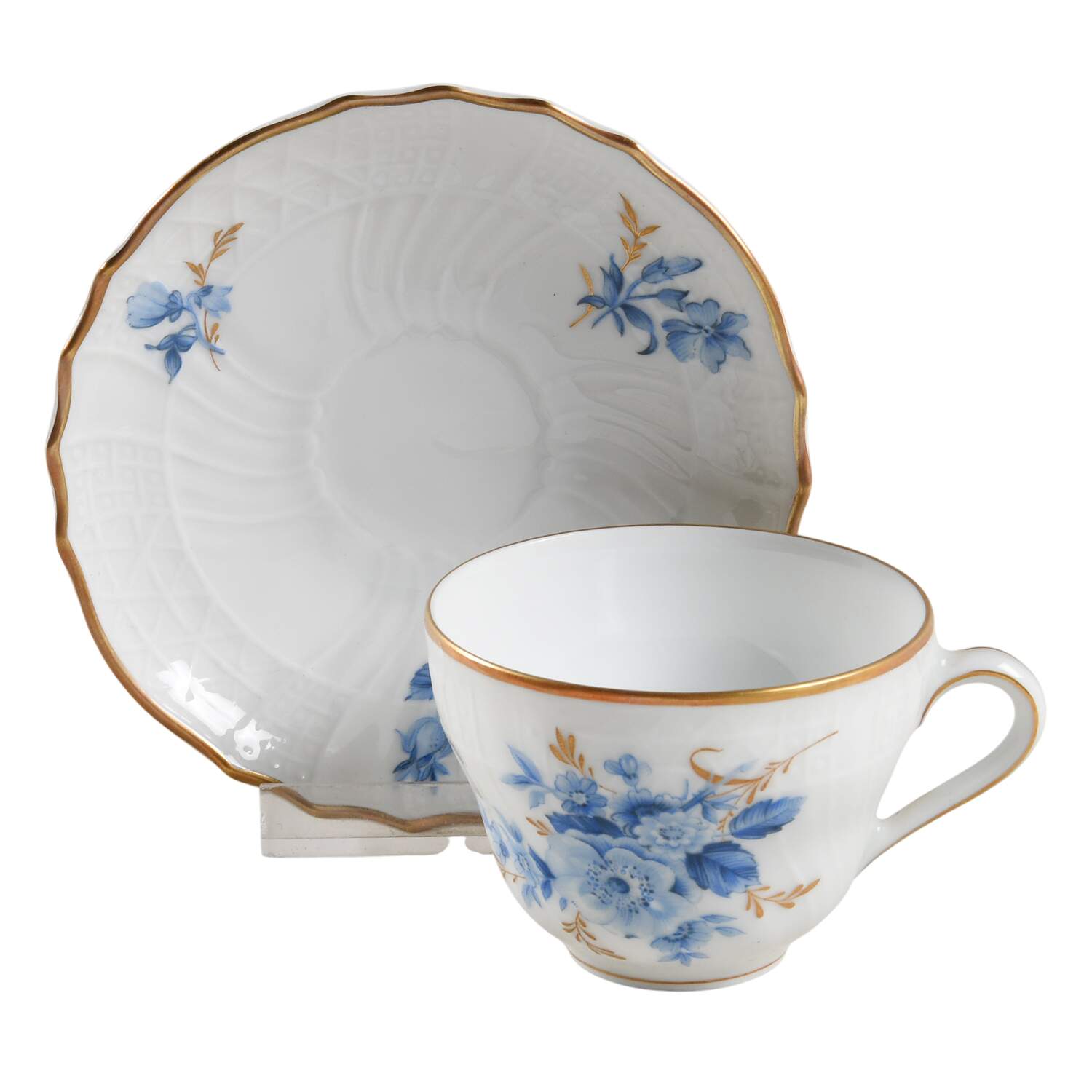 Chateau Bleu Flat Demitasse Cup & Saucer Set by Hutschenreuther-1