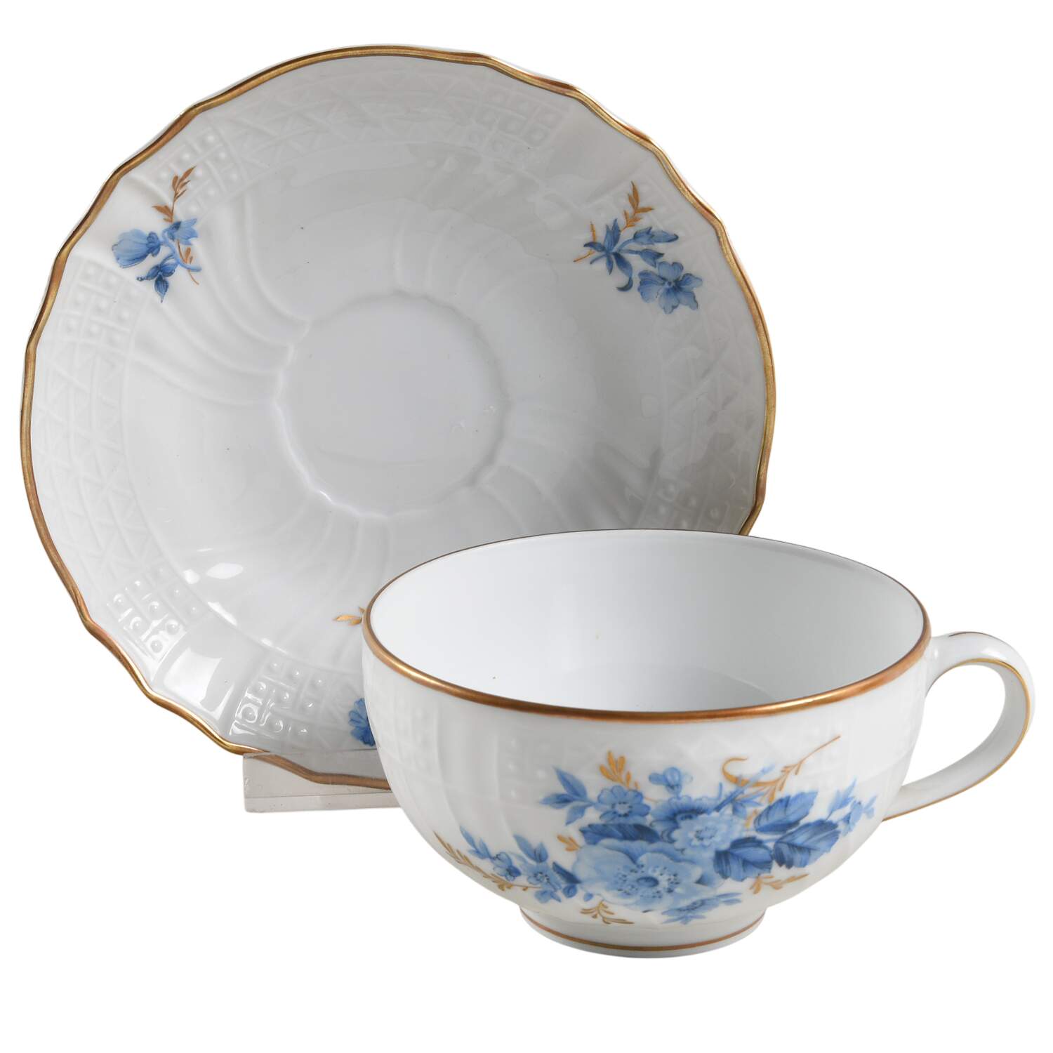 Chateau Bleu Flat Cup & Saucer Set by Hutschenreuther-1
