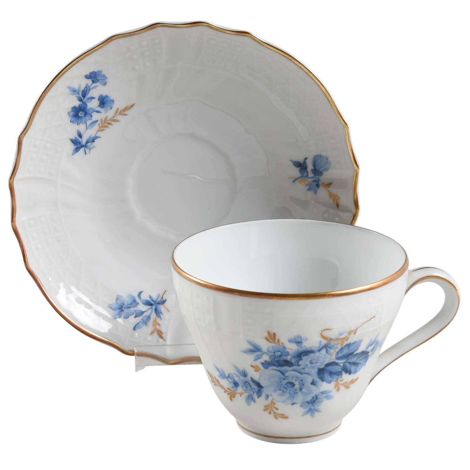 Chateau Bleu Flat Cup & Saucer Set by Hutschenreuther-1