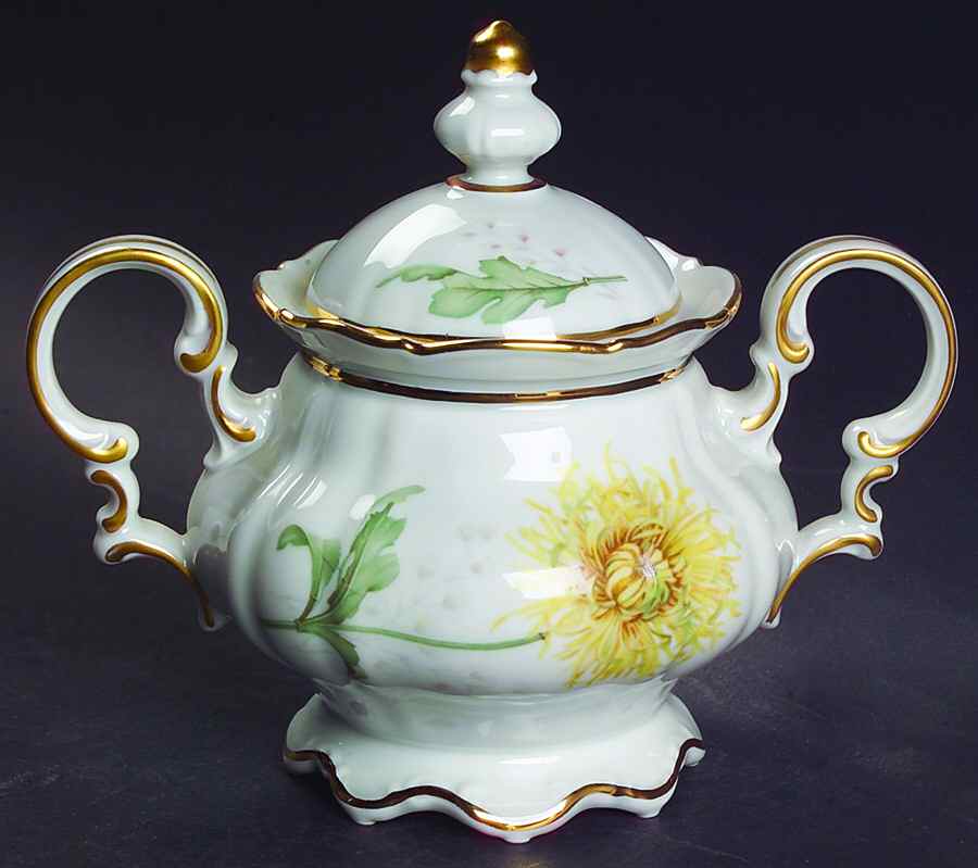 The Chrysanthemum Sugar Bowl & Lid by Hutschenreuther-1