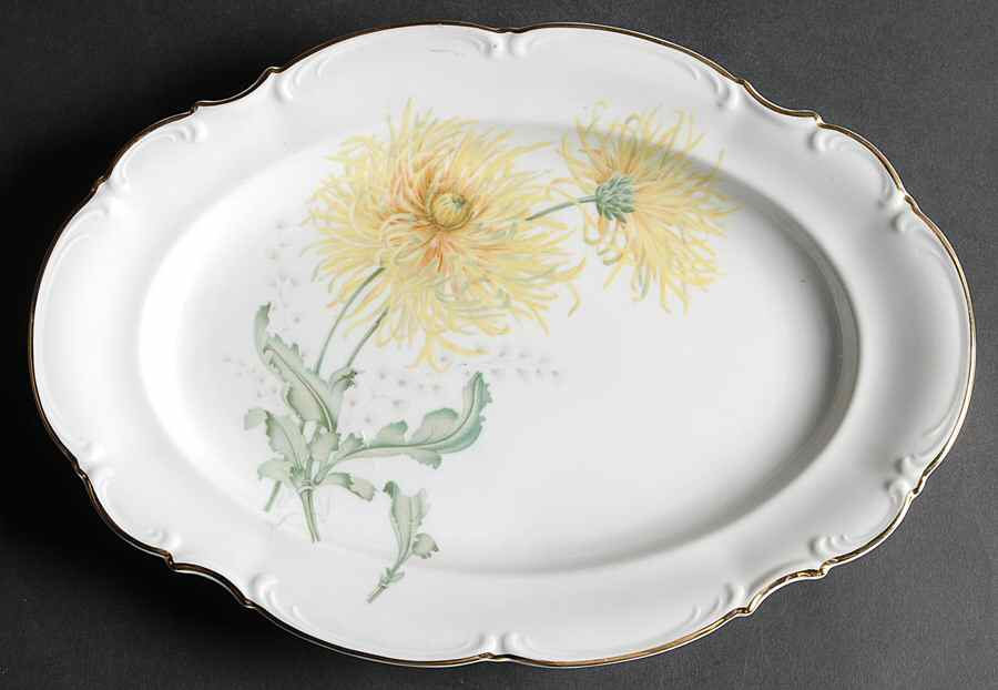 The Chrysanthemum 12" Oval Serving Platter by Hutschenreuther-1