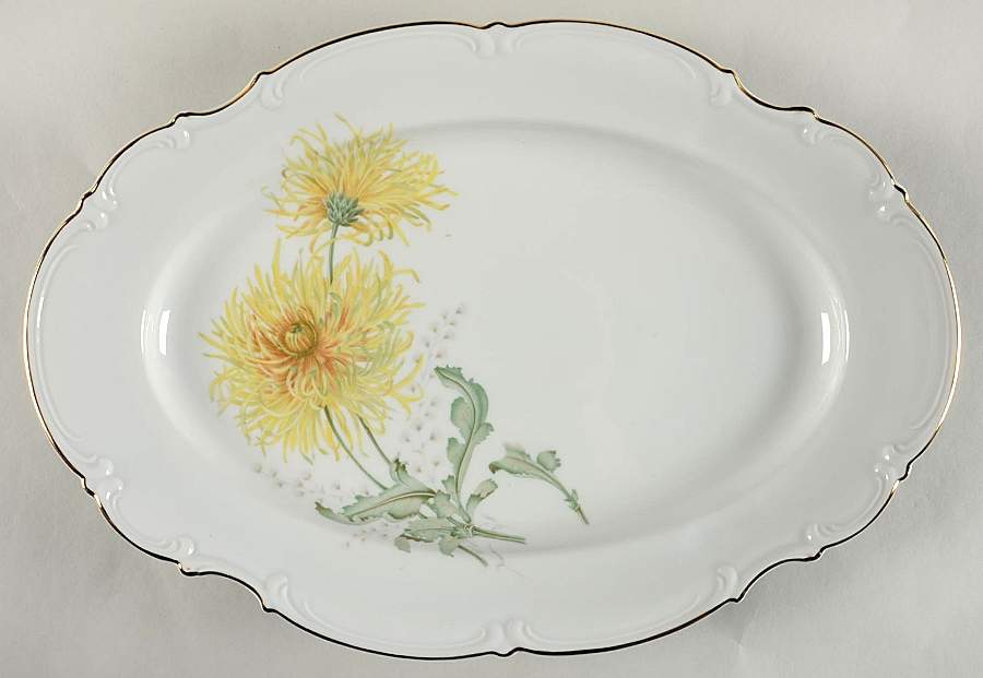 The Chrysanthemum 15" Oval Serving Platter by Hutschenreuther-1
