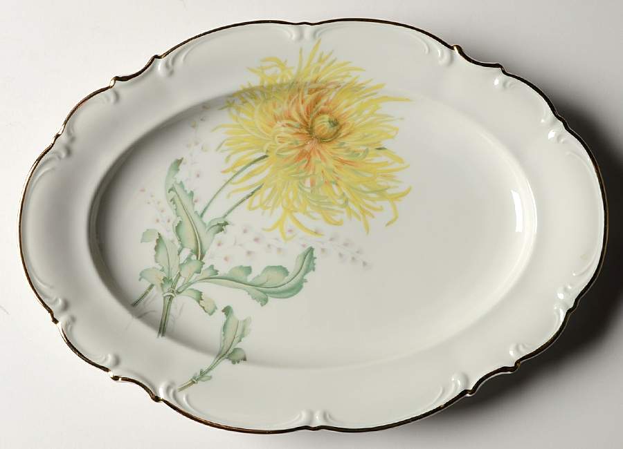 The Chrysanthemum 11" Oval Serving Platter by Hutschenreuther-1