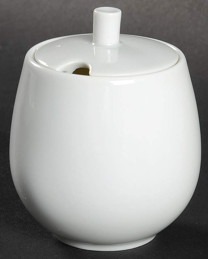 Charmant White Mustard Jar & Lid by Hutschenreuther-1