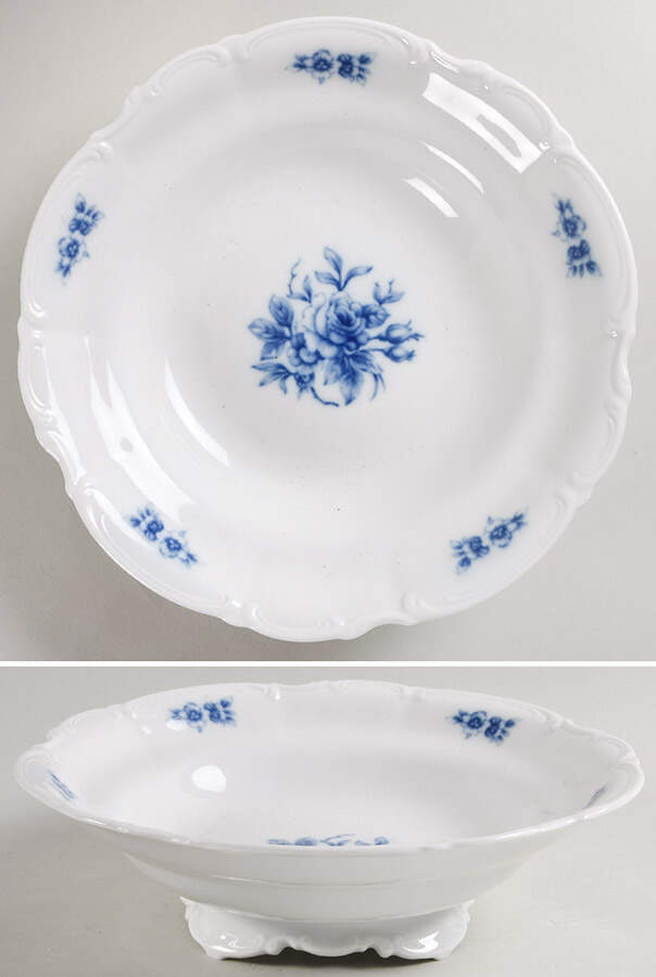 Cobalt Rose (Sylvia) 10" Round Vegetable Bowl by Hutschenreuther-1