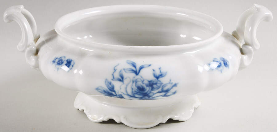 Cobalt Rose (Sylvia) Round Vegetable No Lid by Hutschenreuther-1