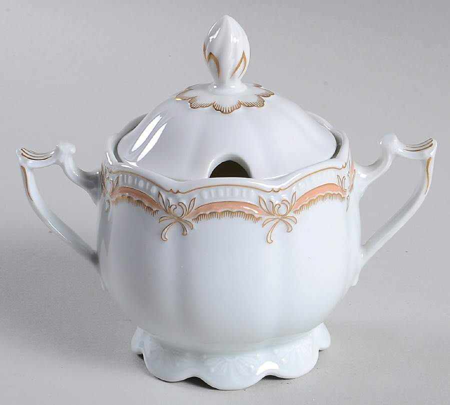 Coralle Sugar Bowl & Lid by Hutschenreuther-1
