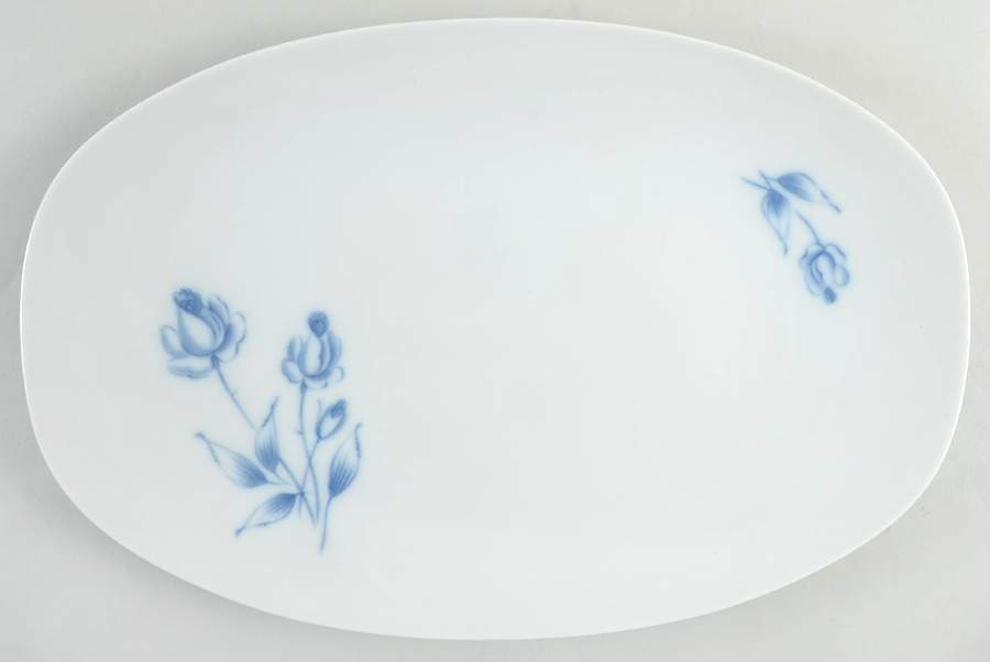 Cobalt Rose (Smooth) 15" Oval Serving Platter by Hutschenreuther-1