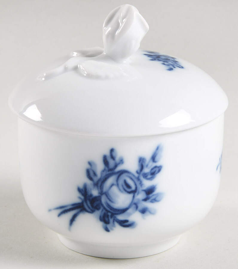 Cobalt Rose Sugar Bowl & Lid by Hutschenreuther-1