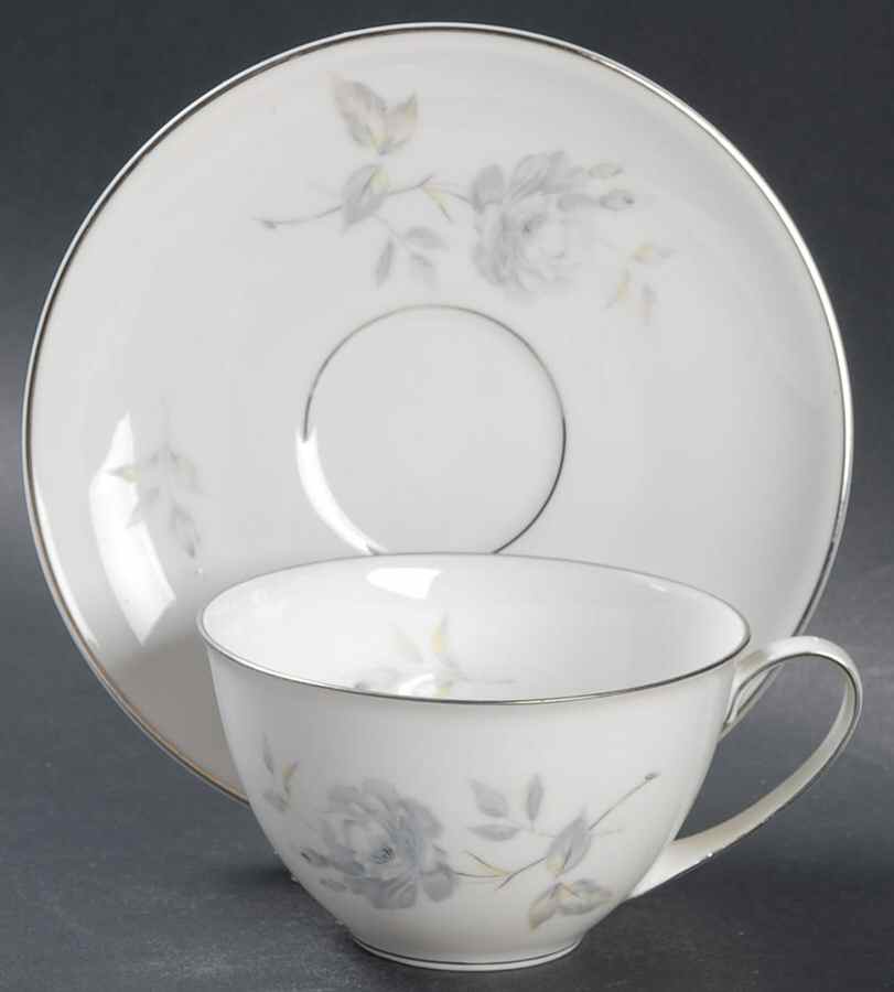 Dawn Rose Flat Cup & Saucer Set by Hutschenreuther-1