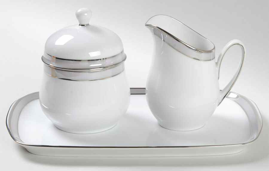 Davos Creamer & Sugar with Lid & Tray Set by Hutschenreuther-1