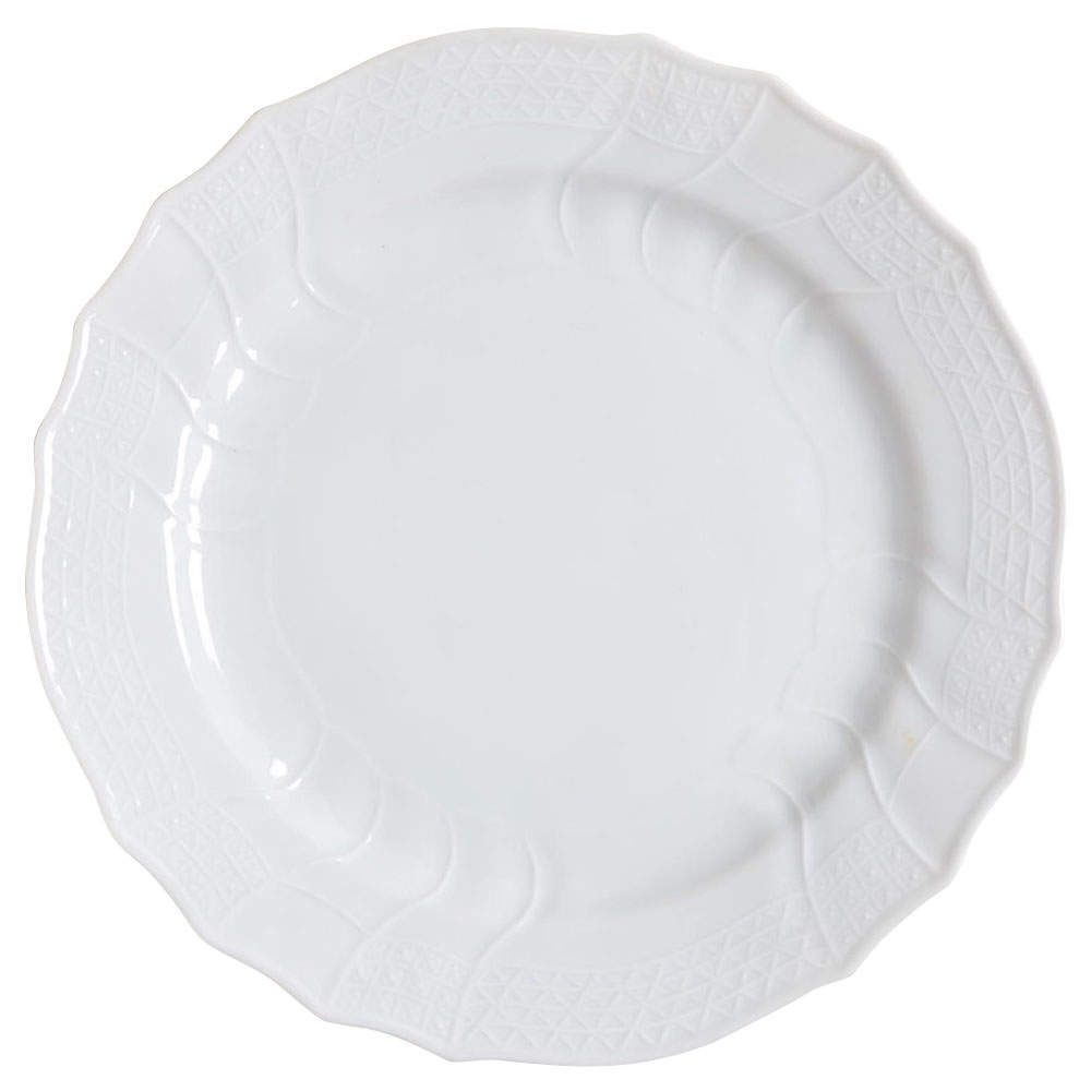 Dresden All White Dinner Plate by Hutschenreuther-1