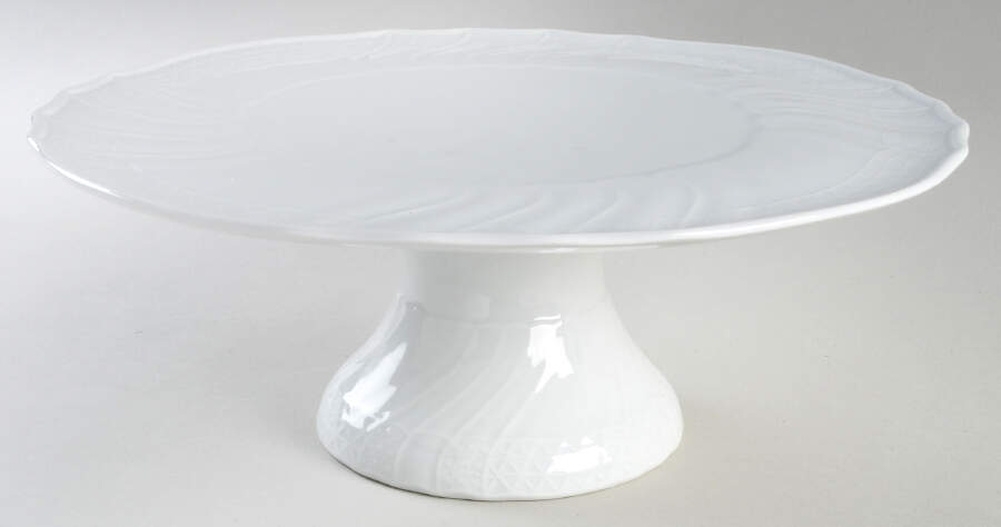Dresden All White 13" Diameter Pedestal Cake Stand by Hutschenreuther-1