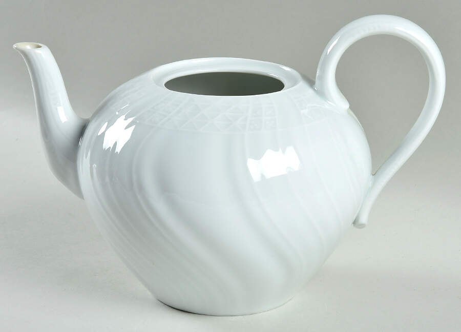Dresden All White Teapot No Lid by Hutschenreuther-1