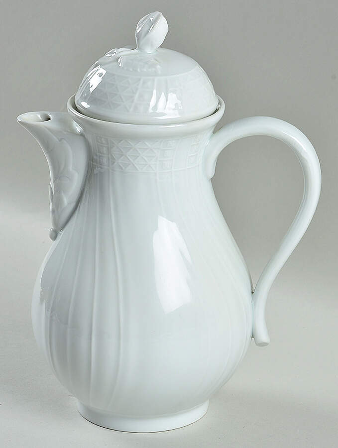 Dresden All White Coffee Pot & Lid by Hutschenreuther-1