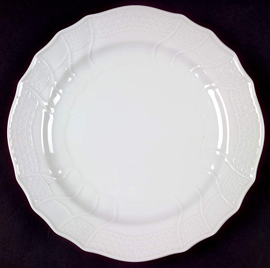 Dresden All White Large Dinner Plate by Hutschenreuther-1