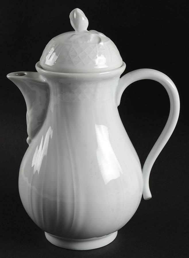 Dresden All White Coffee Pot & Lid by Hutschenreuther-1