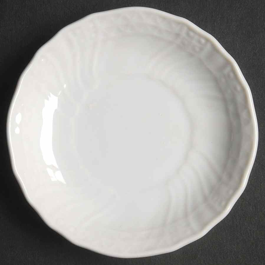 Dresden All White Butter Pat by Hutschenreuther-1