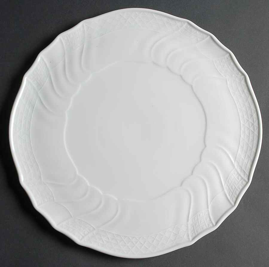 Dresden All White Cake Plate by Hutschenreuther-1