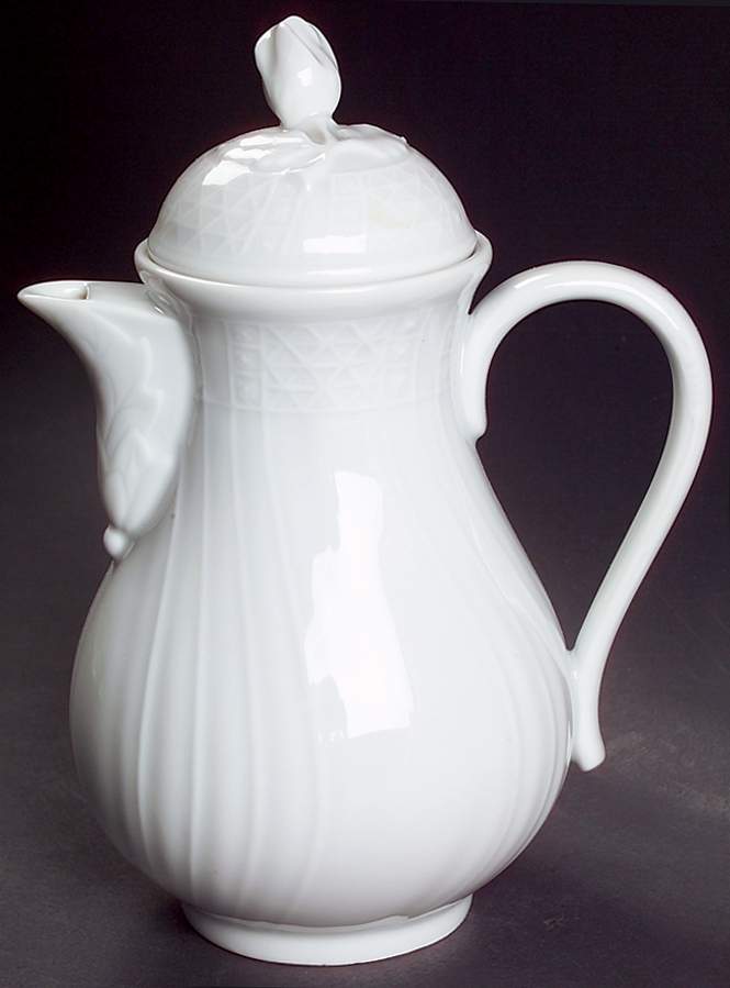 Dresden All White Mini Coffee Pot & Lid by Hutschenreuther-1