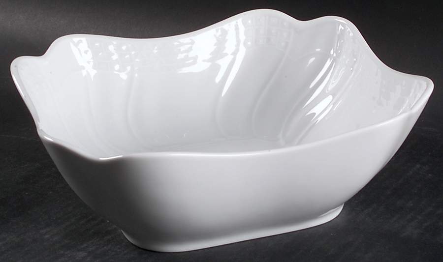 Dresden All White 9" Square Vegetable Bowl by Hutschenreuther-1