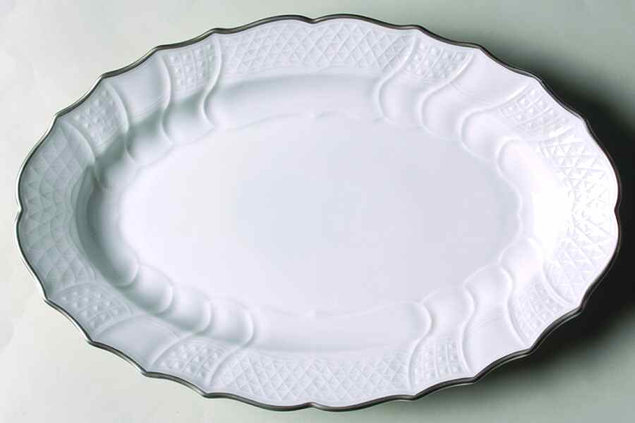 Dresden Platinum 14" Oval Serving Platter by Hutschenreuther-1