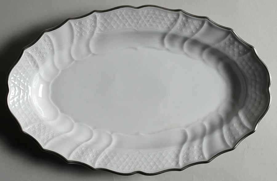Dresden Platinum 13" Oval Serving Platter by Hutschenreuther-1