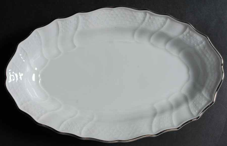 Dresden Platinum 11" Oval Serving Platter by Hutschenreuther-1