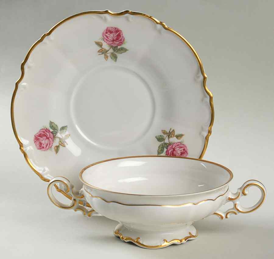 The Dundee Footed Cream Soup Bowl & Saucer Set by Hutschenreuther-1