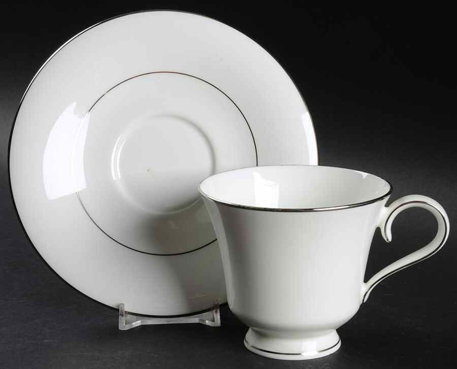 Dukat Platinum Footed Cup & Saucer Set by Hutschenreuther-1