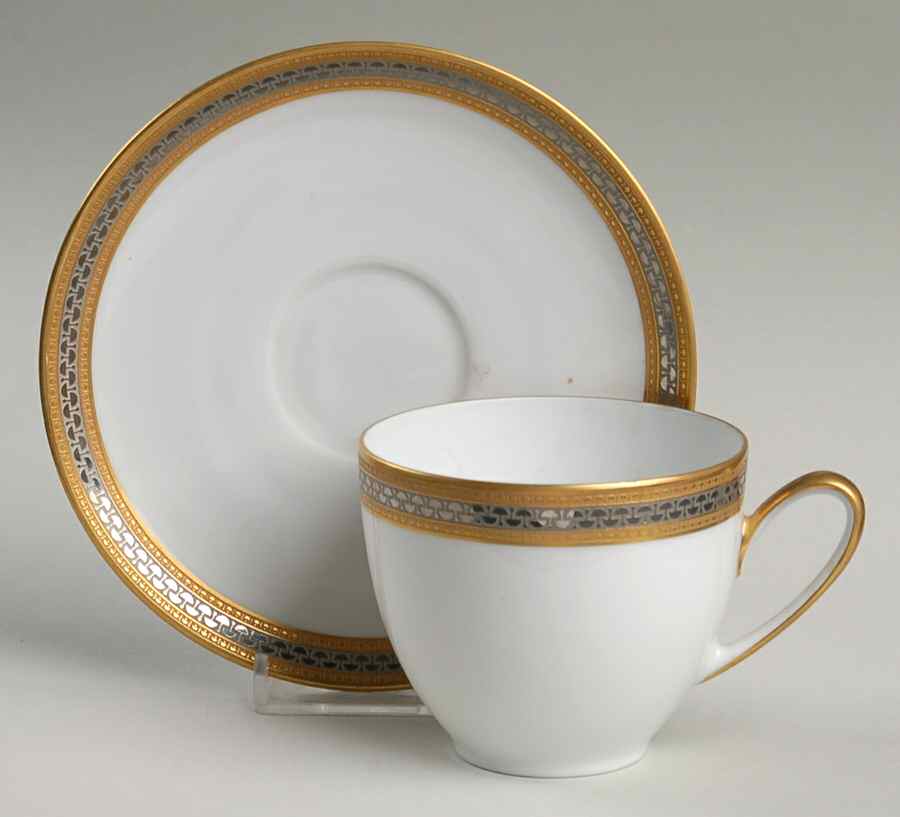 Elegance (Olivia) Flat Cup & Saucer Set by Hutschenreuther-1