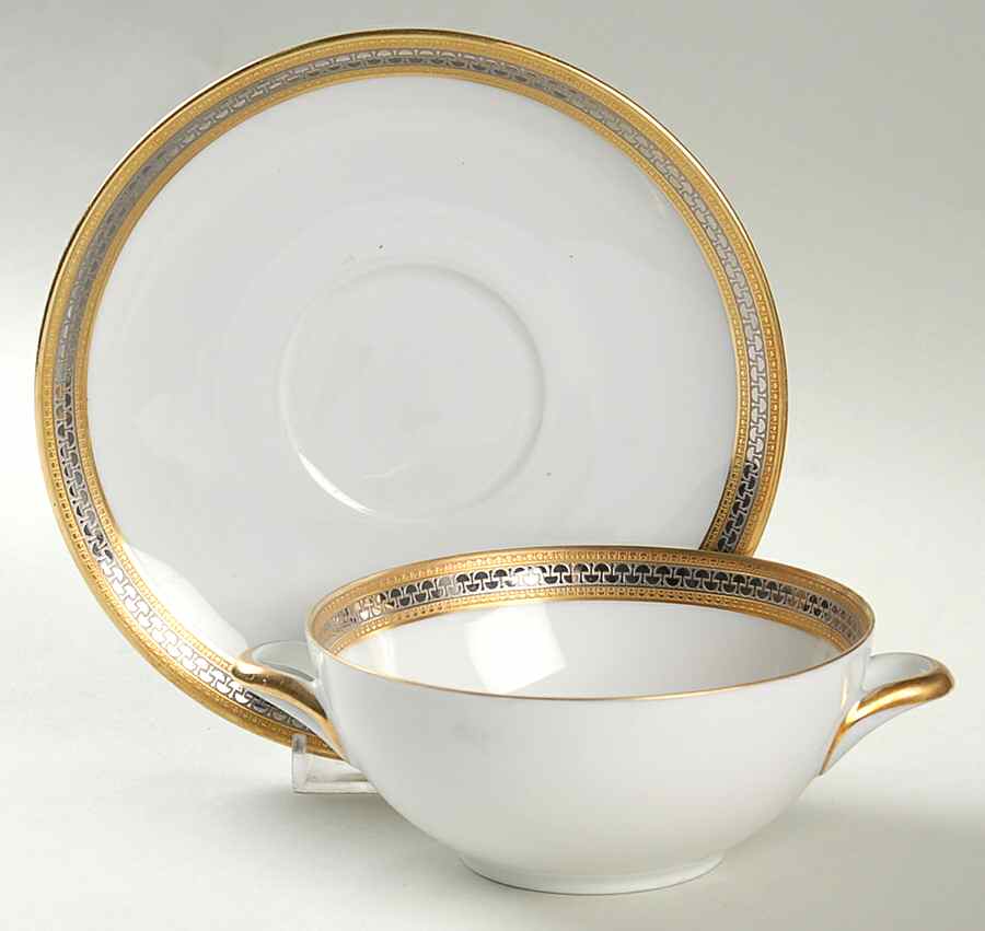 Elegance (Olivia) Flat Cream Soup Bowl & Saucer Set by Hutschenreuther-1