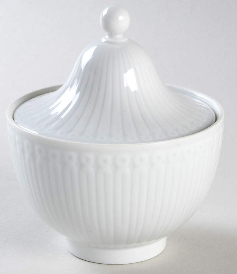 Elite White Sugar Bowl & Lid by Hutschenreuther-1