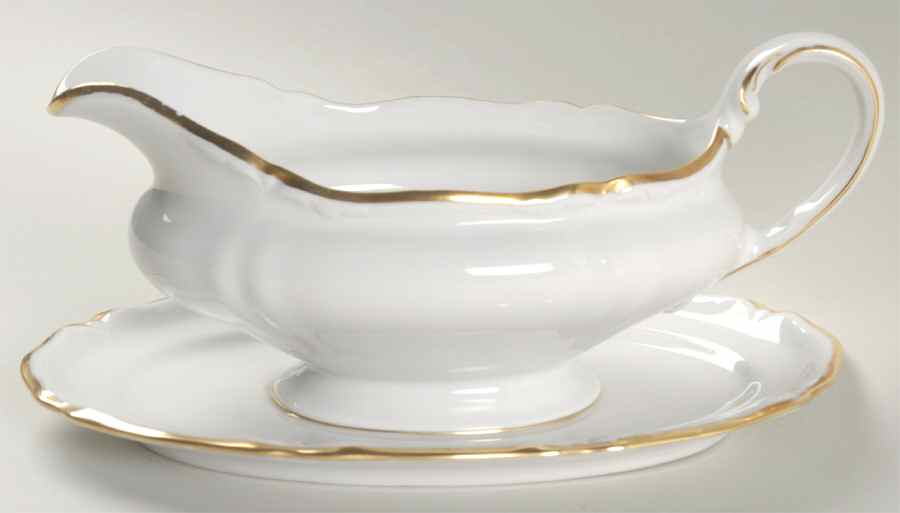 Empress Gold Gravy Boat with Attached Underplate by Hutschenreuther-1
