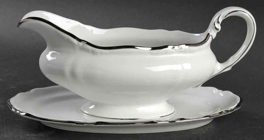 Empress Platinum Gravy Boat with Attached Underplate by Hutschenreuther-1