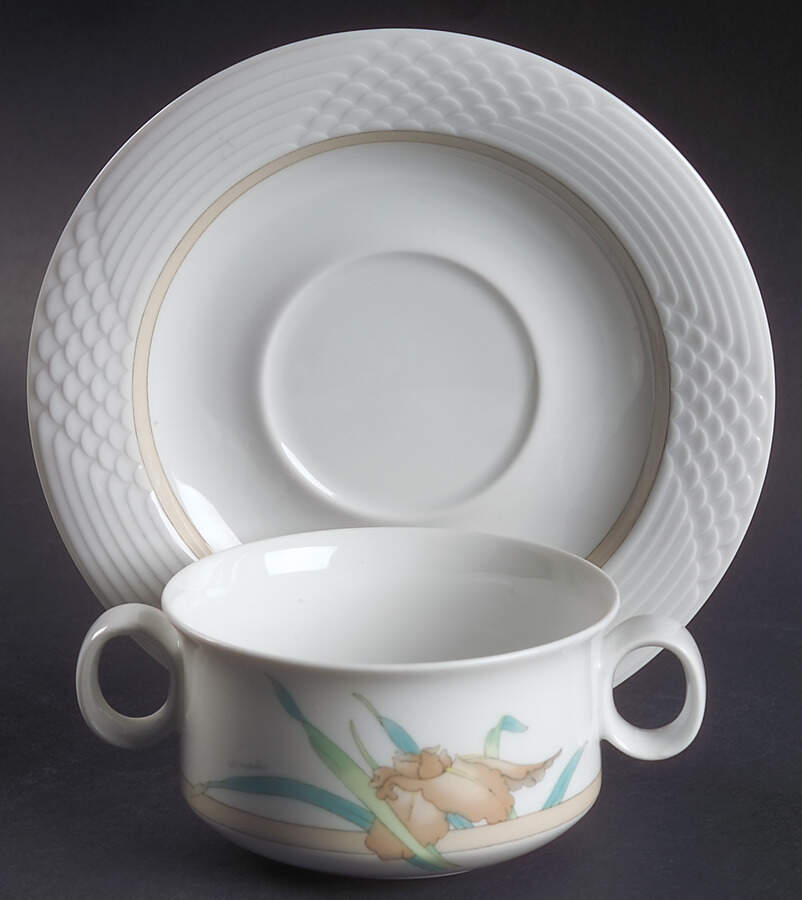 Estoril Flat Cream Soup Bowl & Saucer Set by Hutschenreuther-1