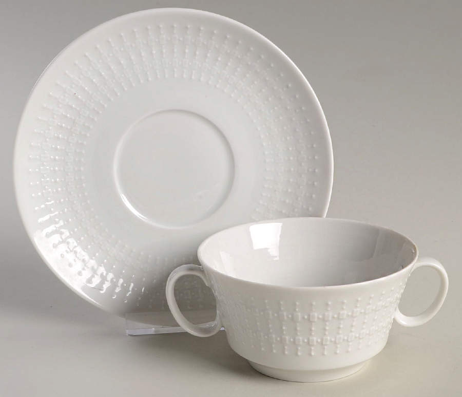 Etude Flat Cream Soup Bowl & Saucer Set by Hutschenreuther-1