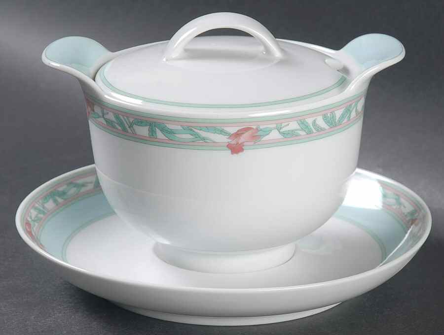 Ferrara (Galleria Shape) Round Gravy Boat & Lid with Underlate by Hutschenreuther-1